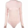 Roze Bodysuit met Duimgaten Raha – Voor Dames