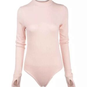 Roze Bodysuit met Duimgaten Raha – Voor Dames