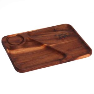 Houten Dienblad Snacks – Drie Secties