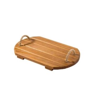 Houten Dienblad Ange – Rustiek met Hennep Handvat