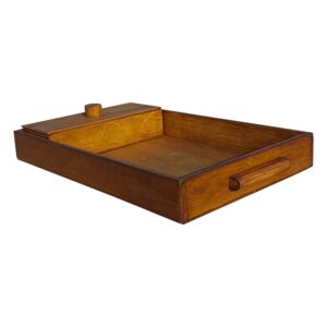 Houten Dienblad met Drie-Vakken Suikerpot