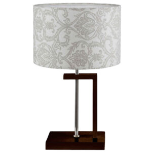 Accent Houten Tafellamp met Bloemmotief