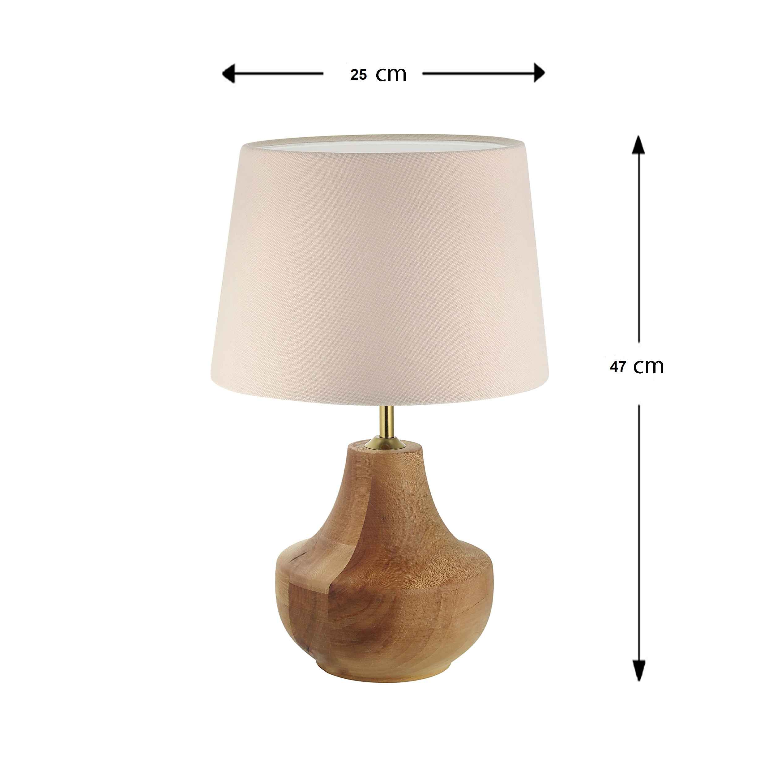 Accent Houten Tafellamp met Stoffen Kap Farsam