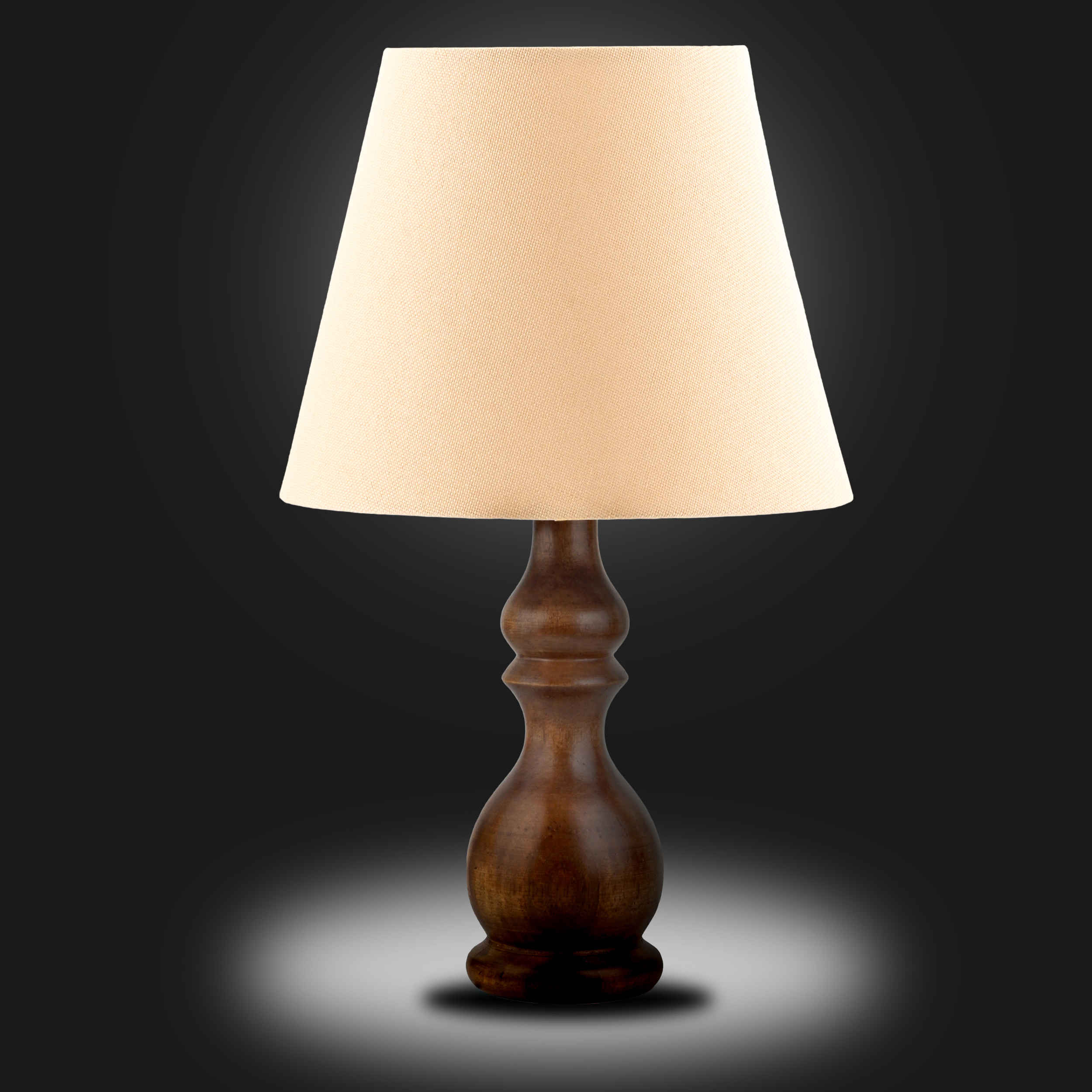 Accent Houten Tafellamp met Stoffen Kap Chobi