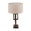 Accent Houten Tafellamp met Stoffen Trommelkap