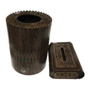 Houten Prullenbak & Tissuedoos Set – Negar
