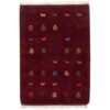Authentiek handgeknoopt Perzisch minimalistisch Gabbeh tapijt met dierenmotieven - Rood, Wol