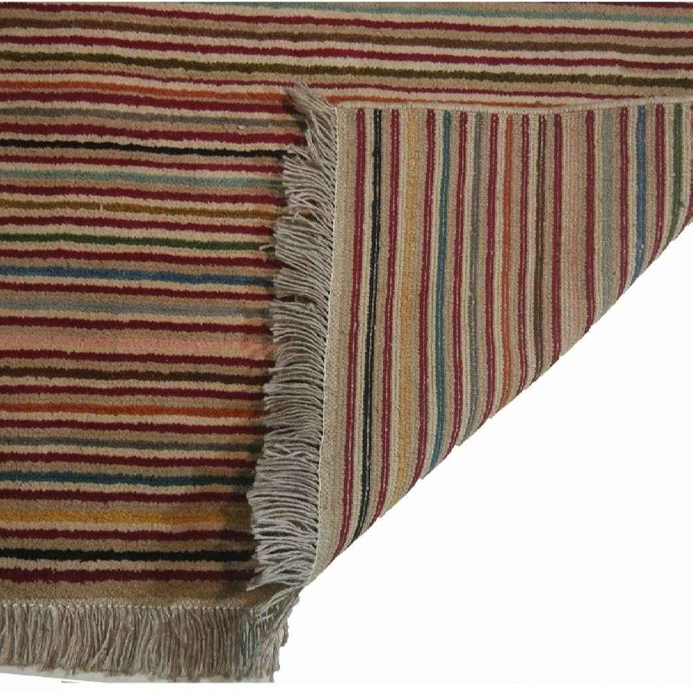 Authentiek handgeknoopt Perzisch gestreept Gabbeh tapijt – Rood, Wol