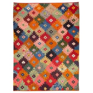 Authentiek Perzisch Wol Kilim Tapijt – Bijar Geometrisch Rood