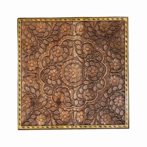 Backgammon Bord Handgemaakt met Bloemen op Notenhout