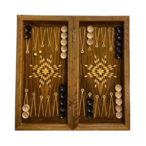 Backgammon & Schaakbord Handgemaakt van Walnoothout Hashtpar