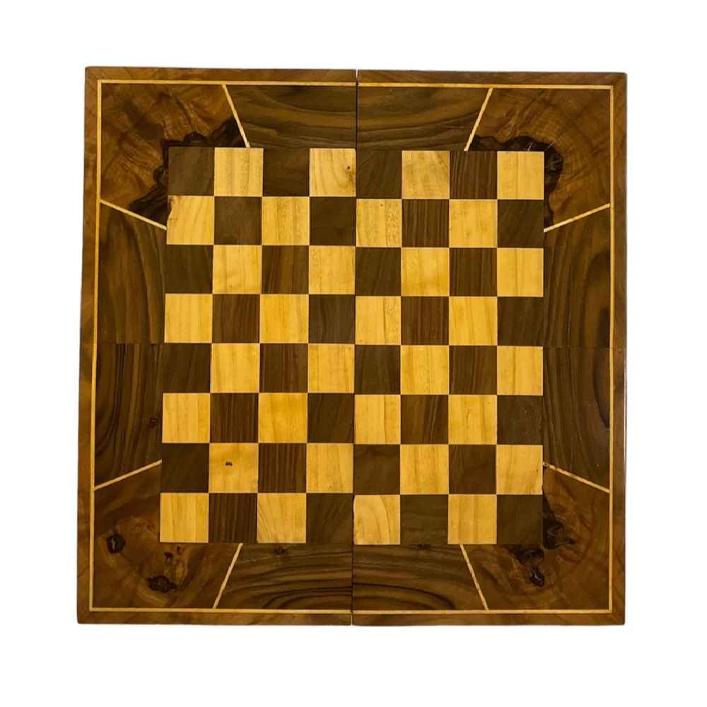 Backgammon & Schaakbord Handgemaakt van Walnoothout Hashtpar