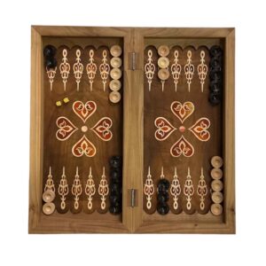 Backgammon & Schaakbord Handgemaakt van Walnoothout Pichak