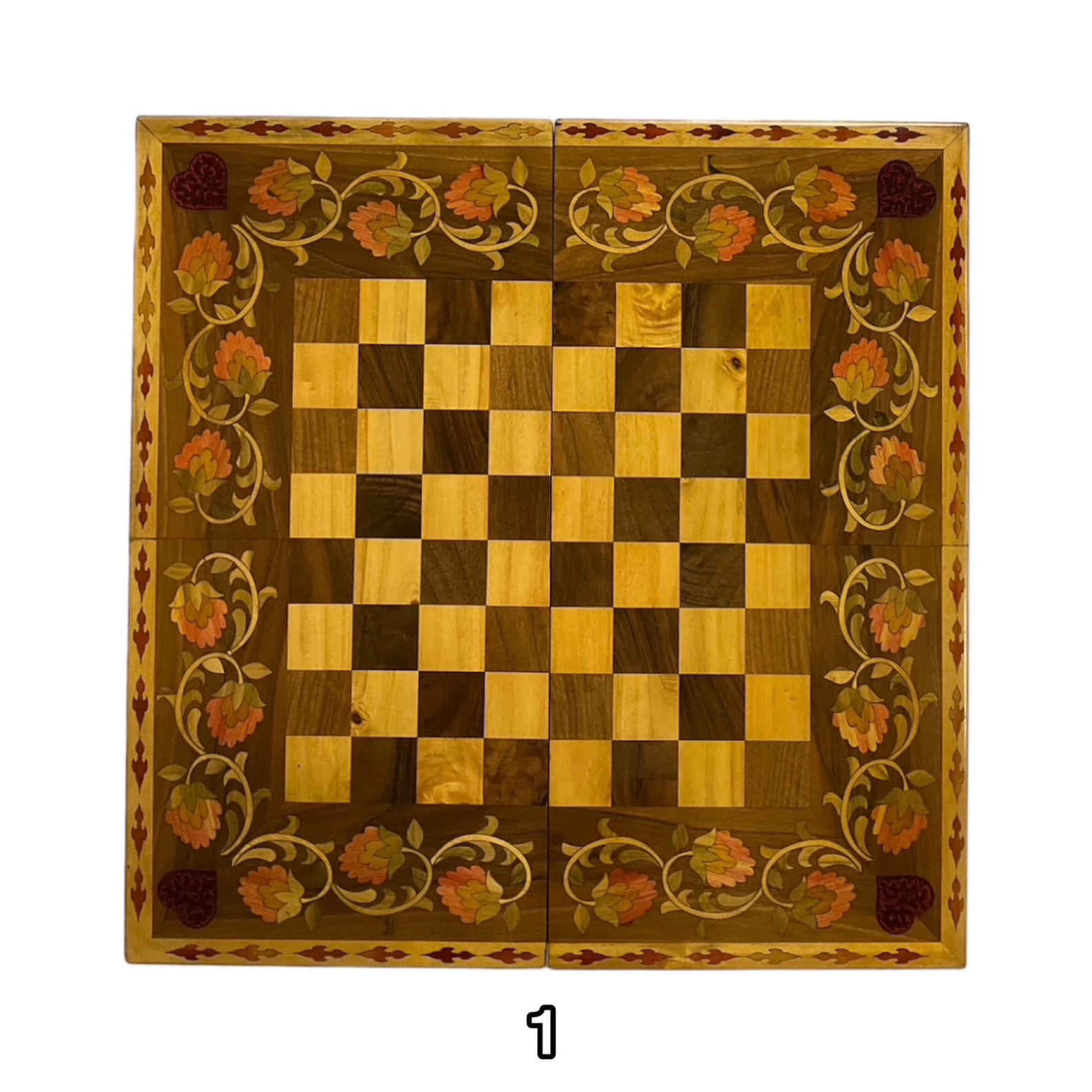 Backgammon & Schaakbord Handgemaakt van Walnoothout