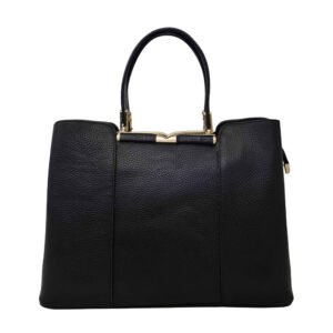 Zwarte Lederen Bauletto Handtas voor Dames