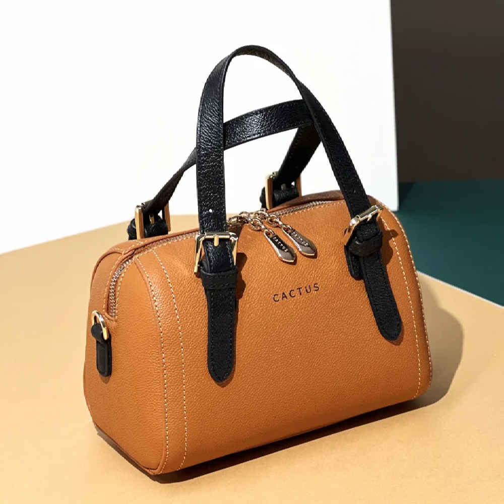 Bauletto Lederen Handtas met Dubbele Handvatten: Klassieke Stijl