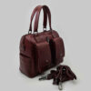 Rode Lederen Bauletto Handtas voor Dames