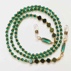 Gekralen Brillenketting – Handgemaakt Groen