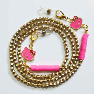 Gekralen Brillenketting – Hello Kitty Design Goudkleurig