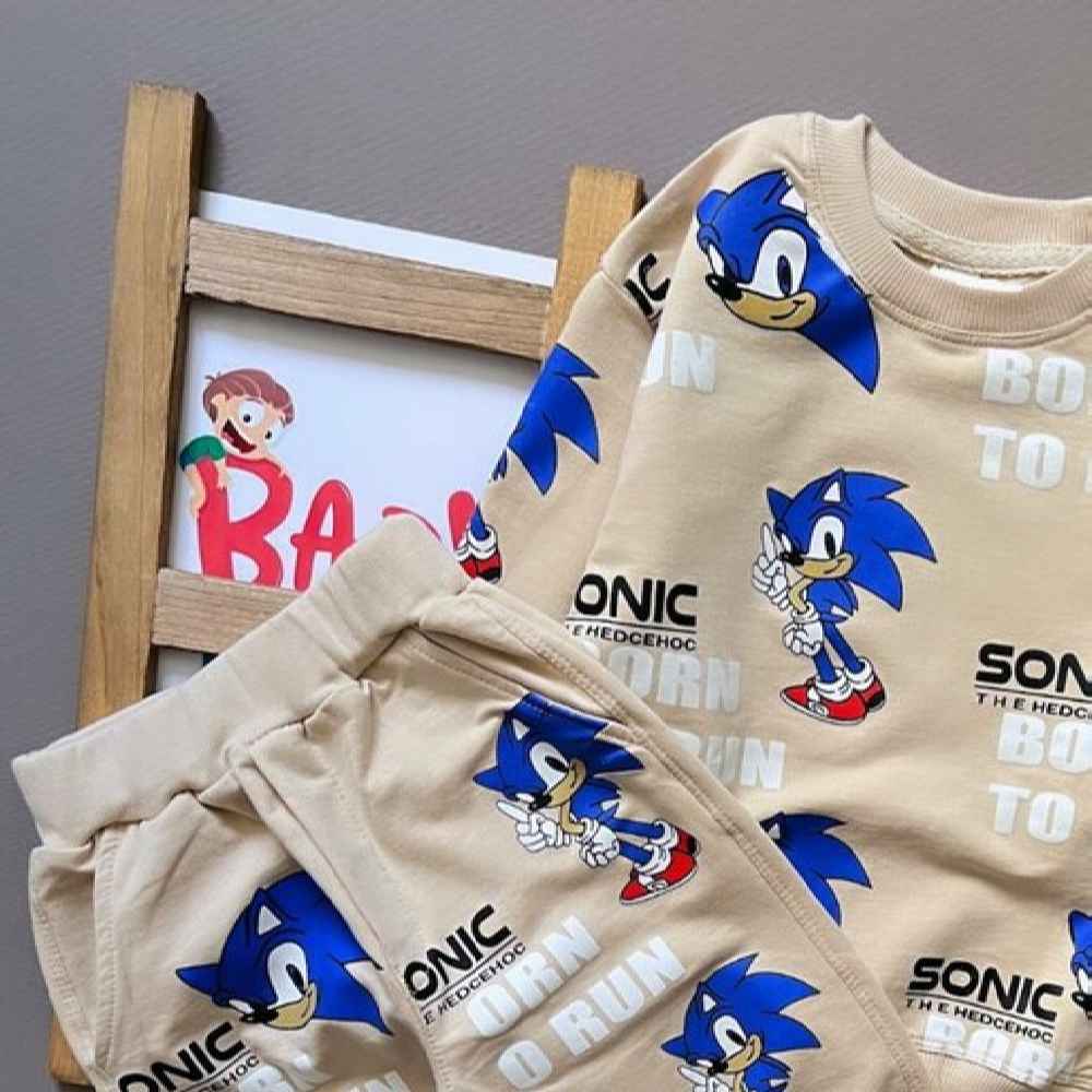 Jongens Sweatshirt & Broek Set met Sonic the Hedgehog Ontwerp