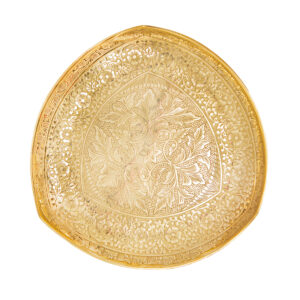Messing Serveerstandaard voor Snoep met Fijne Gravure Elegant