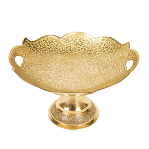 Messing Serveerstandaard met Fijne Gravure Elegant