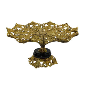 Messing Serveerstandaard met Intricate Bloemdetails