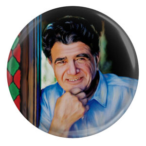 Perzische Button Pin — Shajarian Portret — Blauw