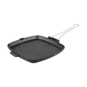 Vierkante Gietijzeren Grill Koekenpan voor Camping & Buiten – 26 cm