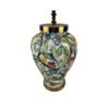 Klassieke traditionele bloemrijke keramische vaaslamp – Handgemaakte accentlamp