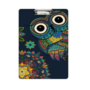 Klembord met Traditionele Uil & Mandala Print – Navy Blauw