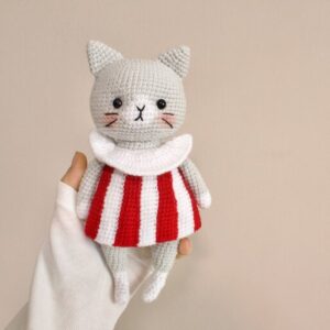 Handgemaakte Amigurumi Gehaakt Dier – Grijs – 23 cm