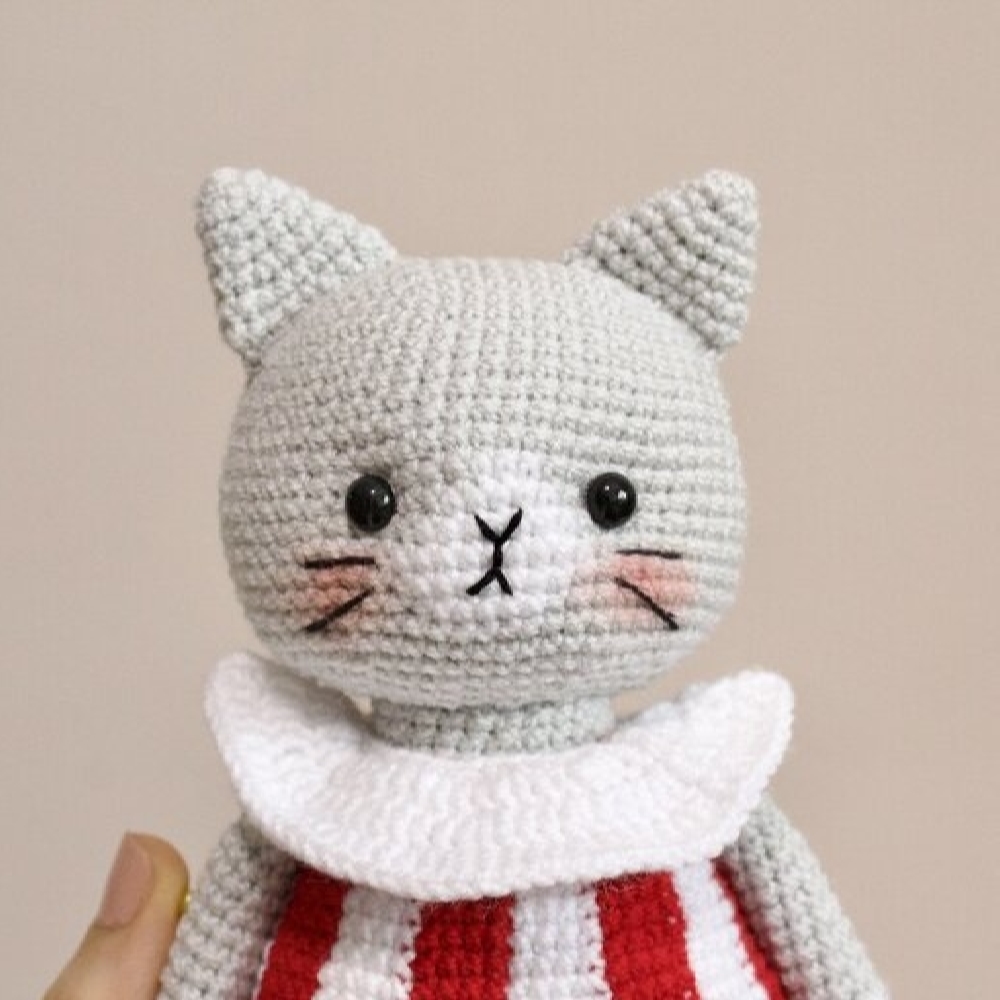Handgemaakte Amigurumi Gehaakt Dier – Grijs – 23 cm
