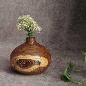 Decoratieve Houten Vazen Handgemaakt met Natuurlijk en Massief Oleasterhout