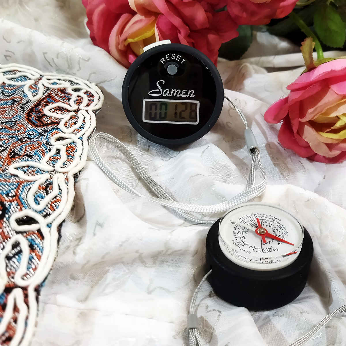 Digitale Tasbih Kralenteller met Qibla Finder (2x)