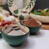 Elegante Haft-seen set met spiegel en bladpatroon