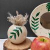 Elegante Haft-seen set met spiegel en bladpatroon