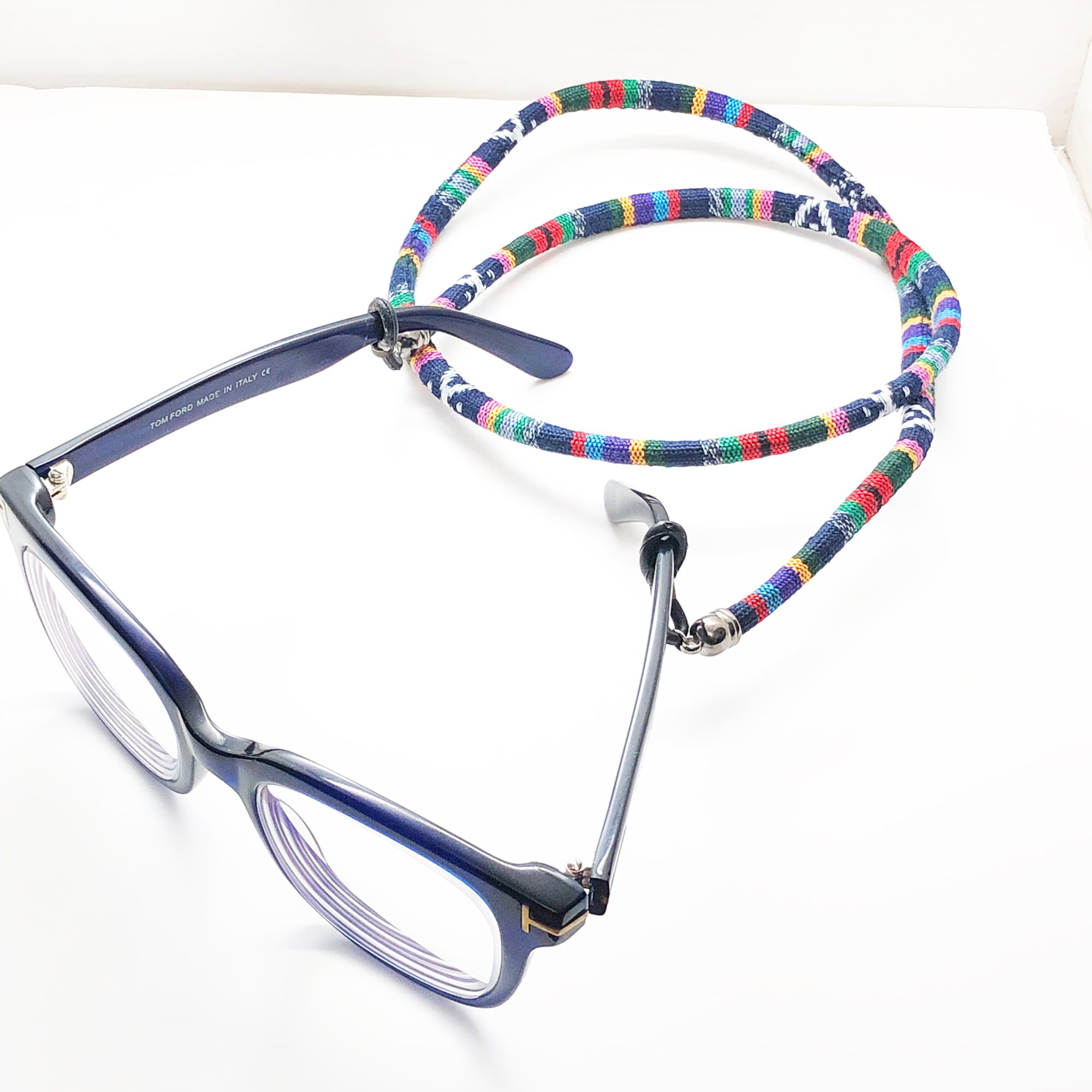 Brillenkoord – Blauw Gestreept Traditioneel