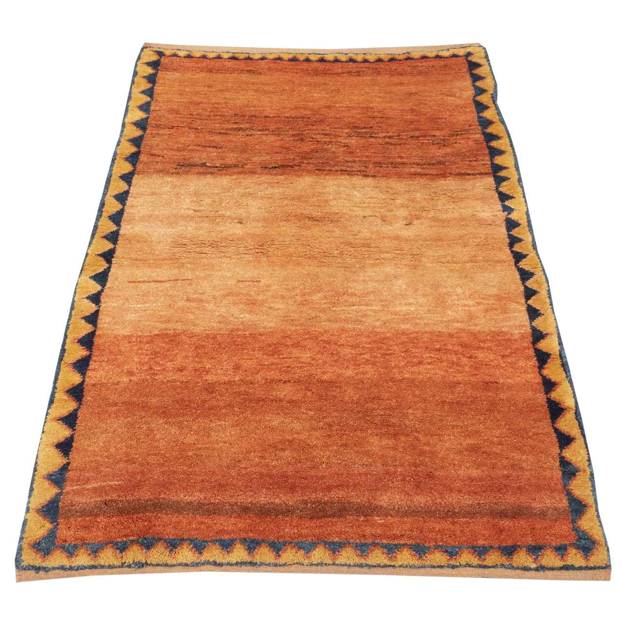 Authentiek handgeknoopt Perzisch minimalistisch Gabbeh tapijt – Met rand, Rood, Wol