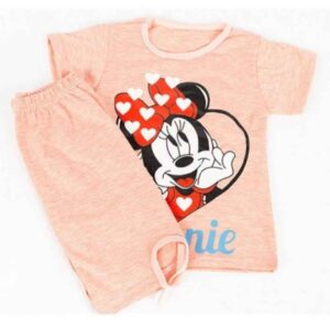 Meisjes T-shirt & Short Set – Minnie Mouse Zalm