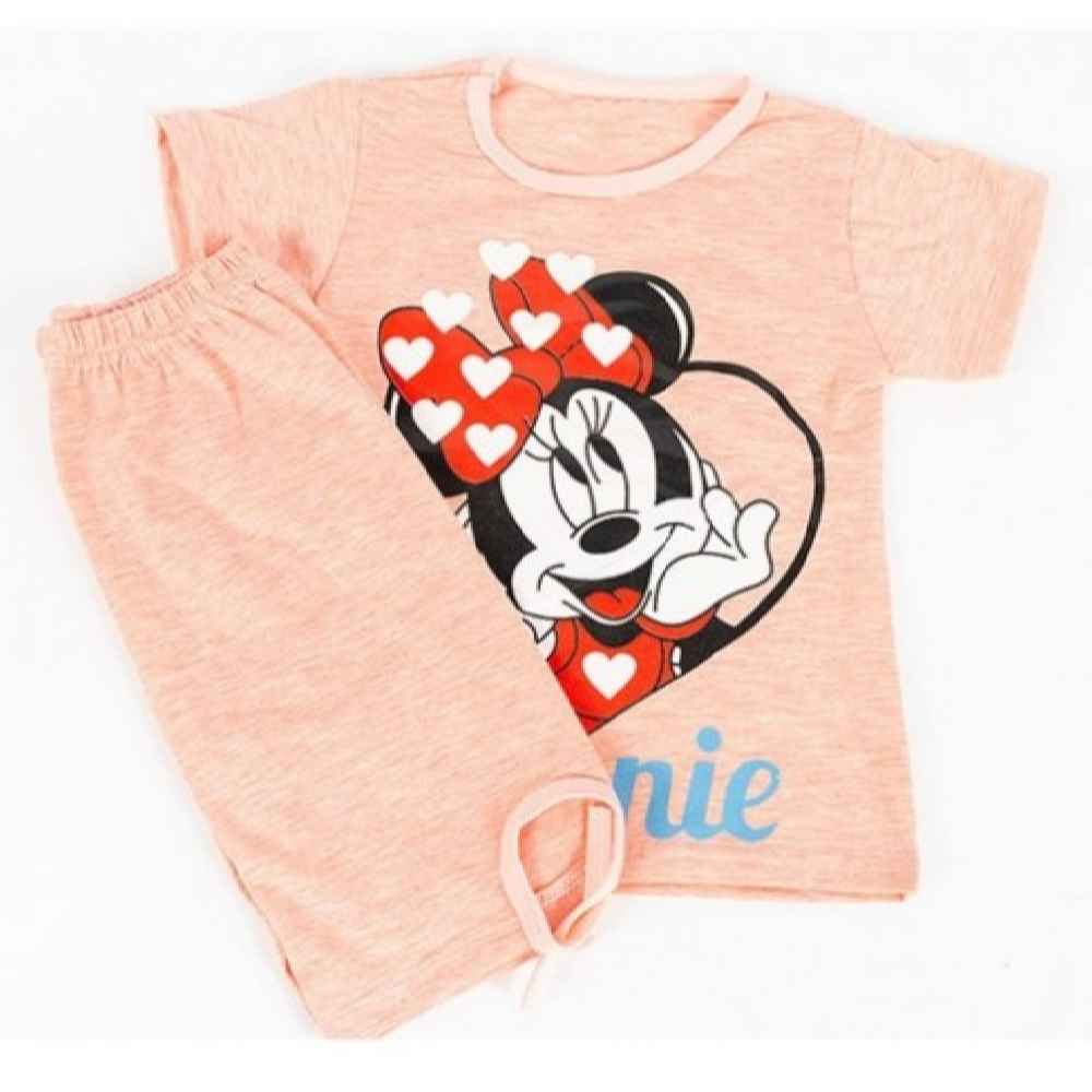 Meisjes T-shirt & Short Set – Minnie Mouse Zalm