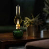 Glazen Kerosinelamp Vintage Design in Groen