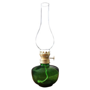 Glazen Kerosinelamp Vintage Design in Groen