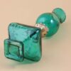 Glazen Kerosinelamp Vintage Bloemmotief Groen