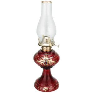 Glazen Kerosinelamp in Rood – Perzisch Shah Abbasi Design