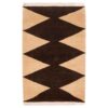 Handgeknoopt Perzisch minimalistisch Gabbeh tapijt - Geometrisch, Bruin, Wol