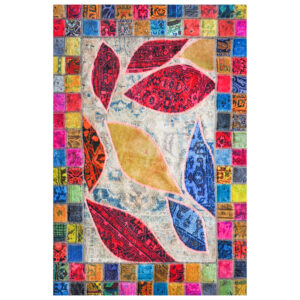Perzisch Handgeknoopt Patchwork Tapijt Barg Riz