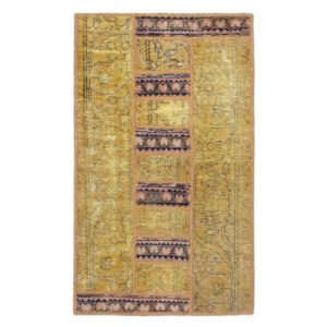 Vintage Patchwork Tapijt Hadis – Goud Katoen