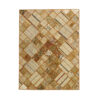 Vintage Perzisch Handgeknoopt Patchwork Tapijt Leila Lichtbruin
