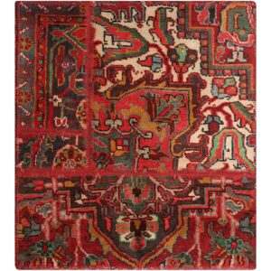 Vintage Patchwork Tapijt Baharan – Rood Katoen